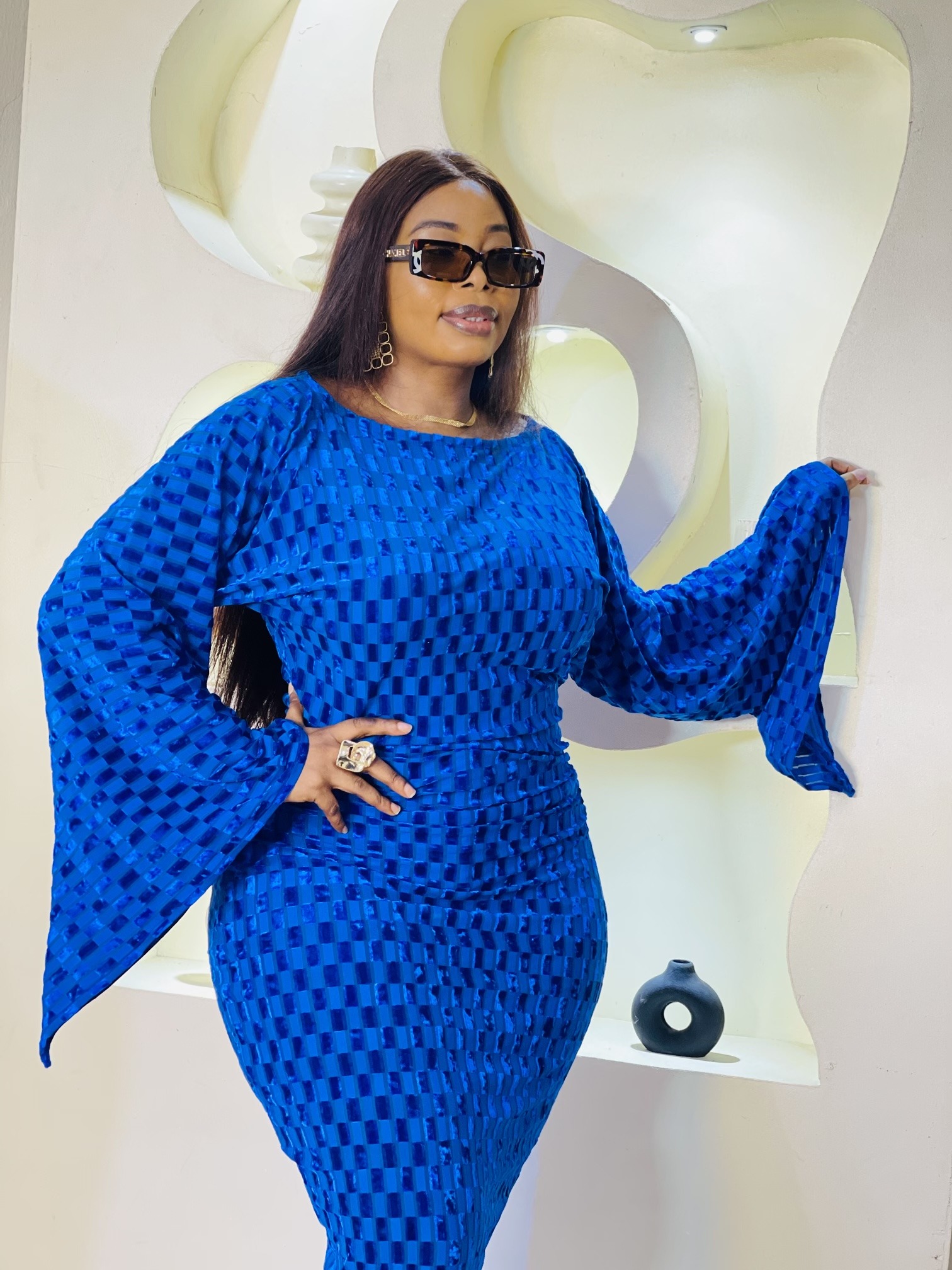 Royal Blue Fitted Lycra Dress