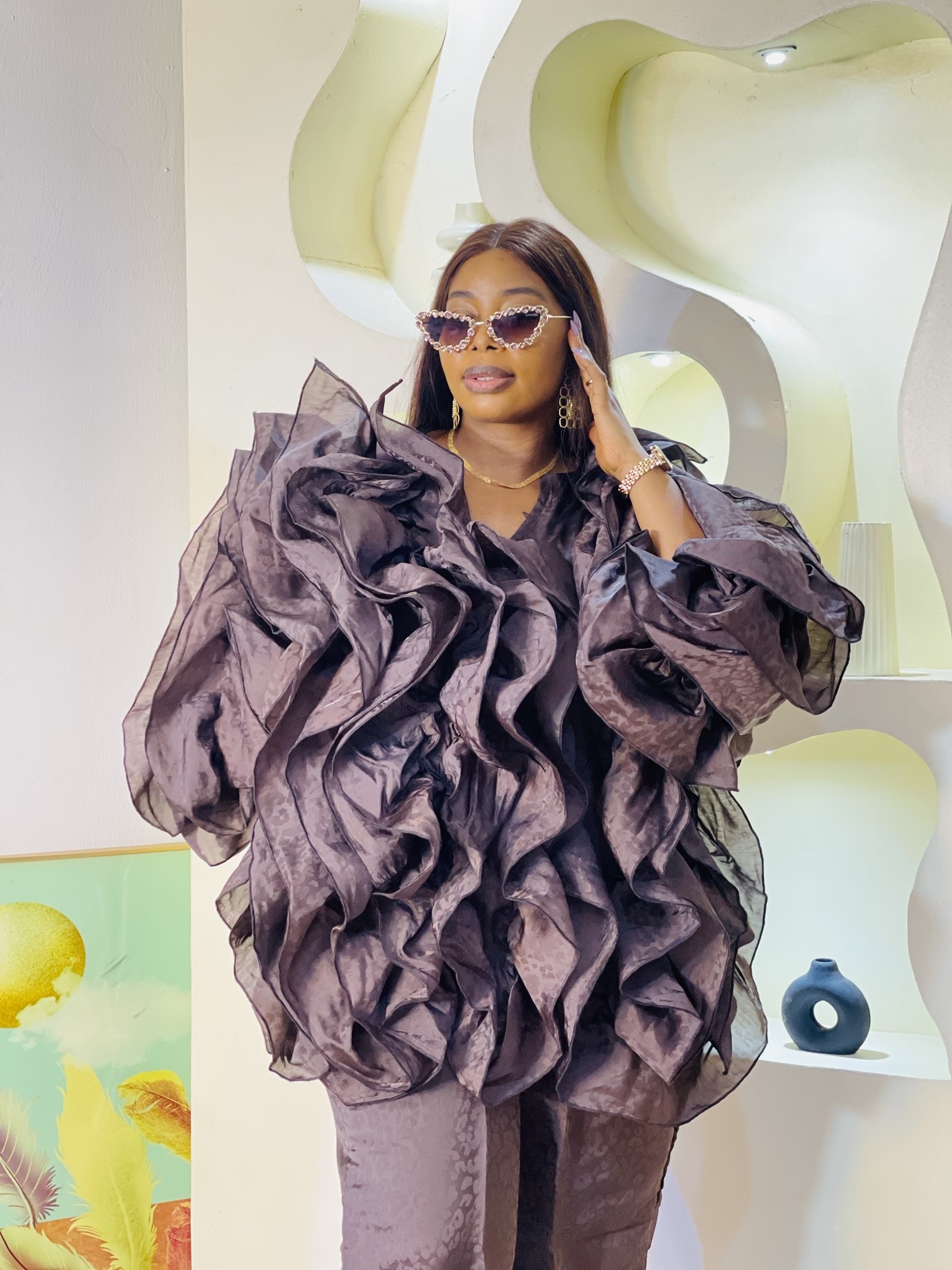Chocolate Ruffles Organdy 2PCS Set
